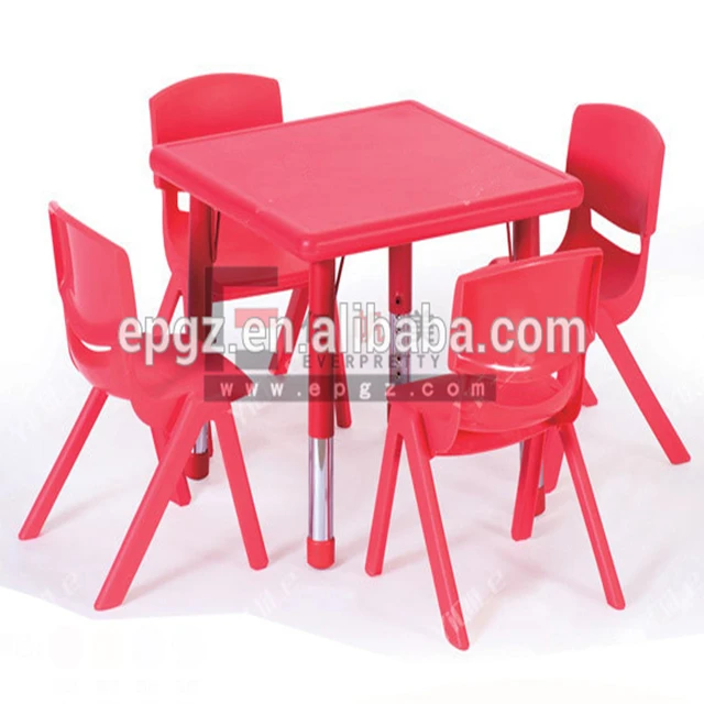 Preschool Furniture Kids Reading Table Plastic Study Desk Chair Set for Kids Team Work