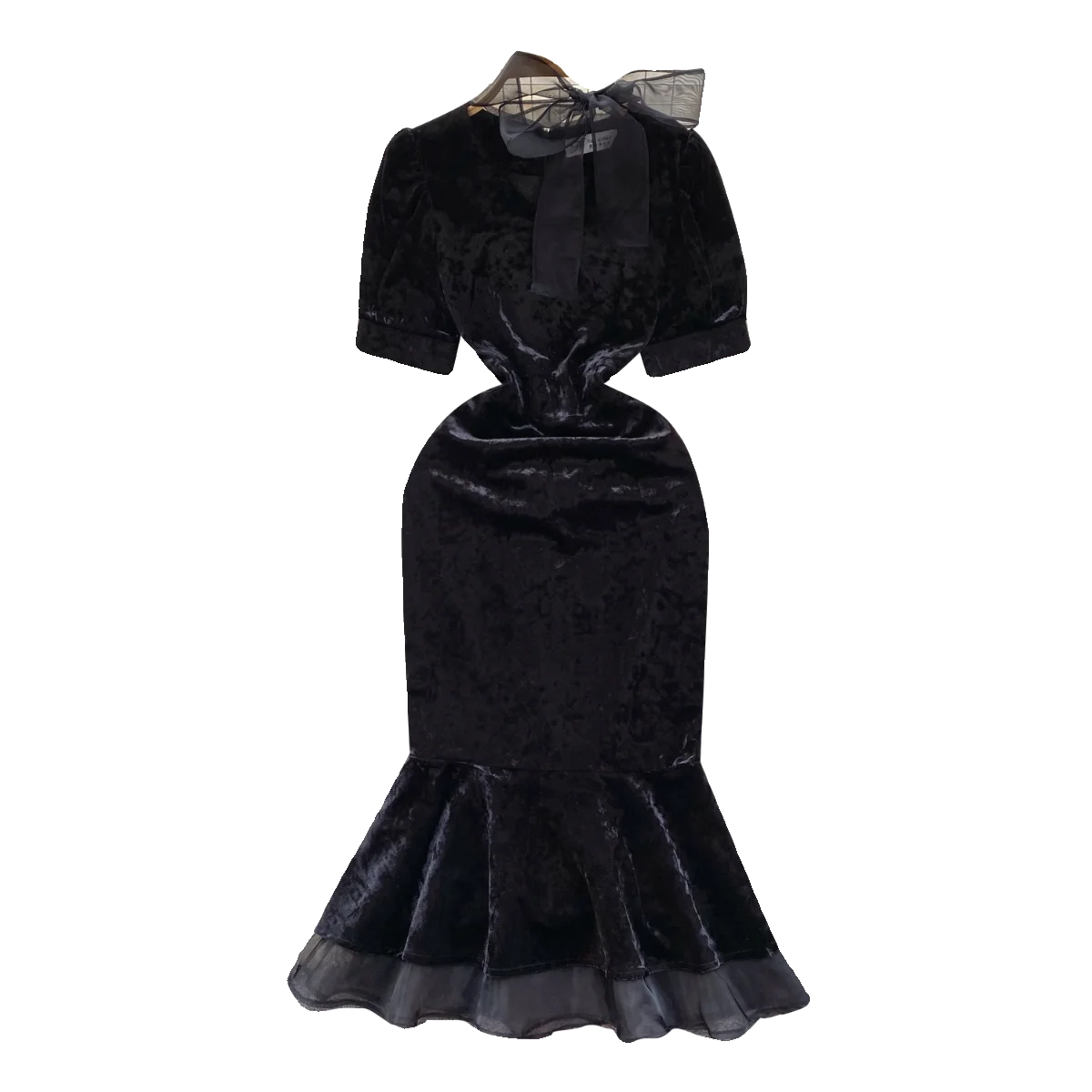 Vintage Mermaid Midi Dress For Women Empire Lace Vestidos Ladies Elegant Dresses Clothes Women