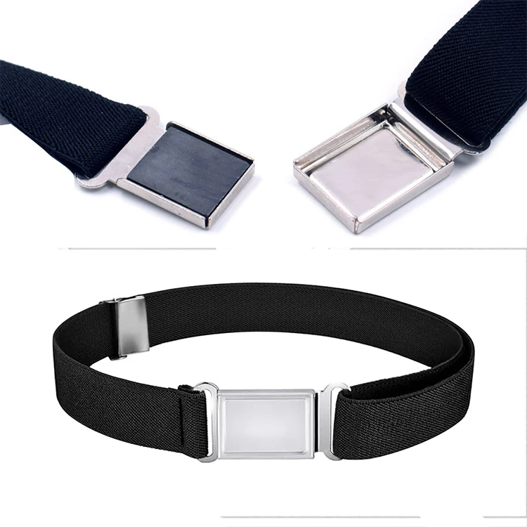 1 Inch Kids Elastic Adjustable Belt Factory Classic Colors Polyester Material with Iron Magnetic Buckle