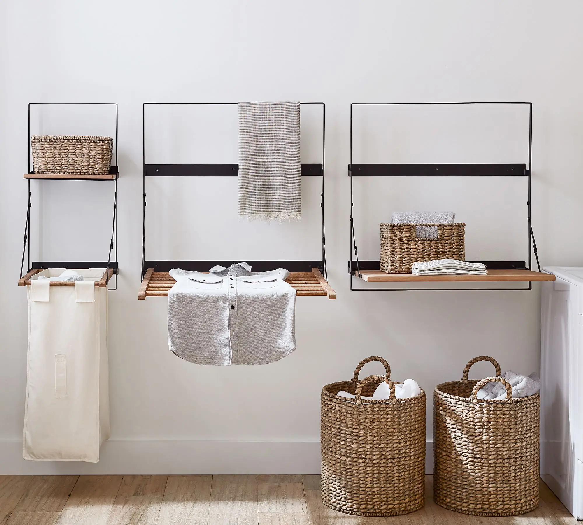Iron Craft Display Rack Storage Unit Bathroom Shelves Circle Shelf Metal with Wood Round Wall Bedroom Kitchen Office for Home