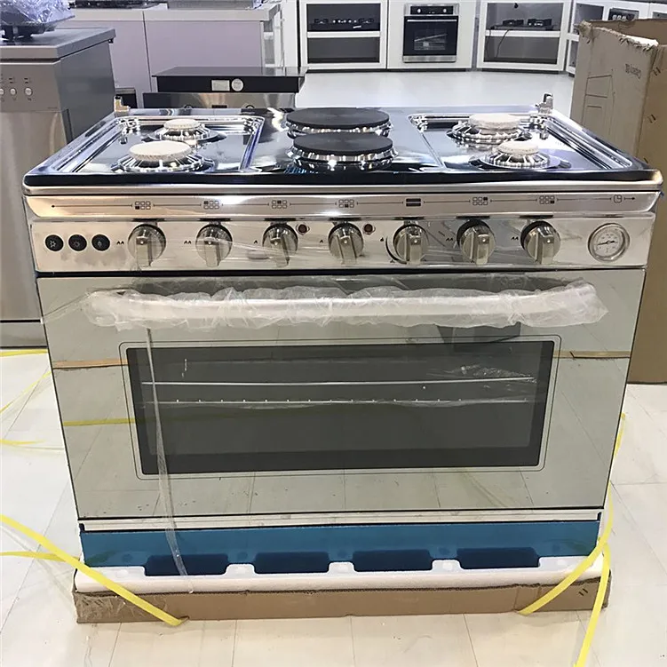  Кухонная техника л газовая плита с 6 горелками из нержавеющей стали и духовыми