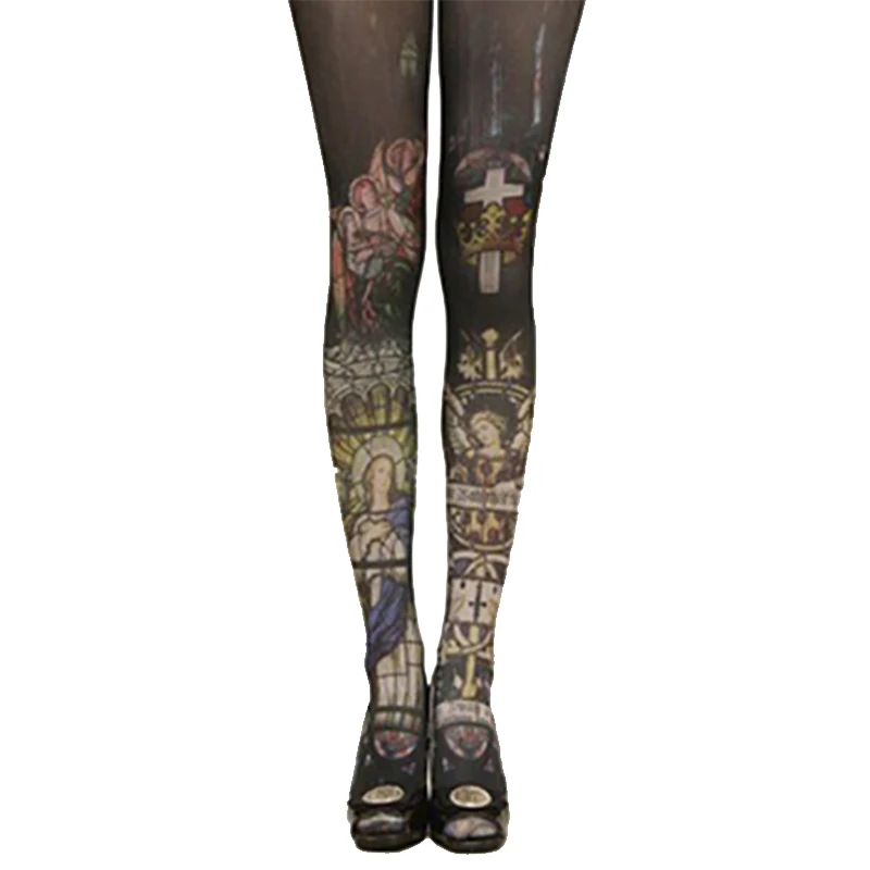 Большие тату-рукава на всю ногу под заказ тату-чулки для ног