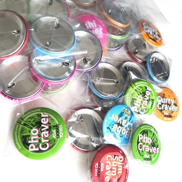 Gooda factory logo custom pin badge button round 25/30/38/40/50/55/58/65/70/75mm safety pins
