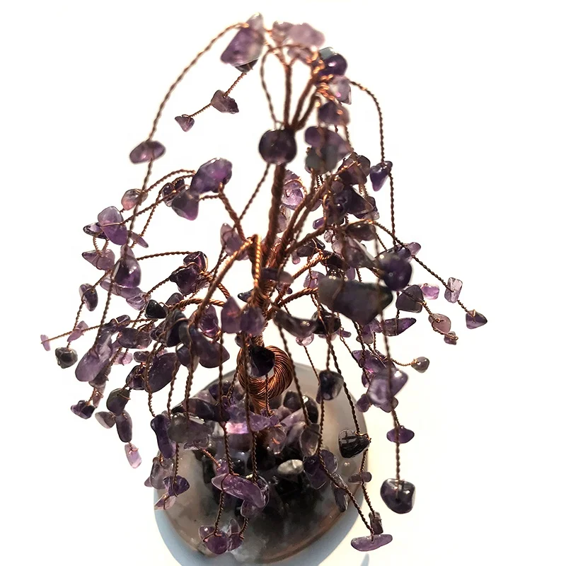 7 Chakra Healing Crystal Tree Wire Quartz Crystals Gemstone Money Tree Feng Shui Figurine Home Decoration