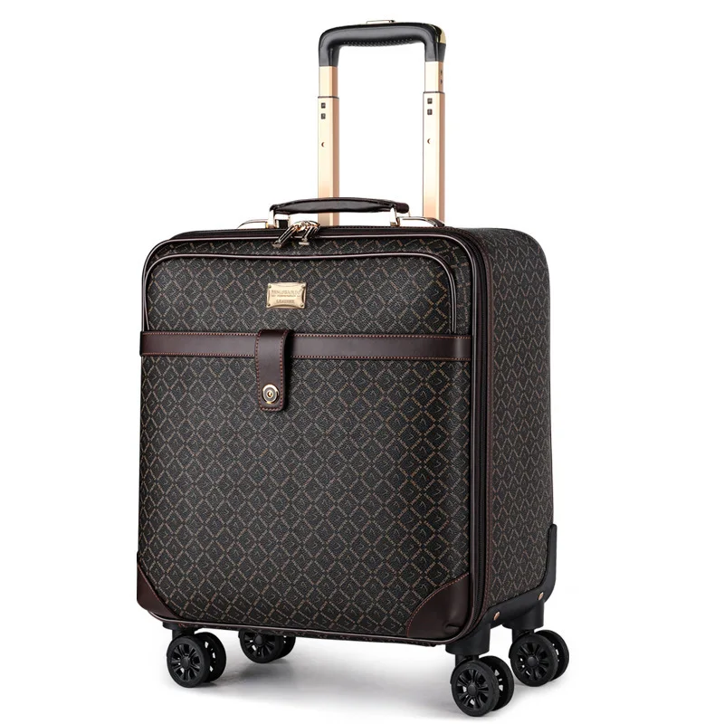 Scratch-Resistant  Carry-Ons Leather Suitcase Travel Trunk  Leather Suitcase Wholesale