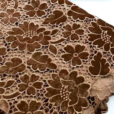 supply competitive price soft cord guipure lace velvet embroidery african lace fabric for wedding bridal dress Ghana lace