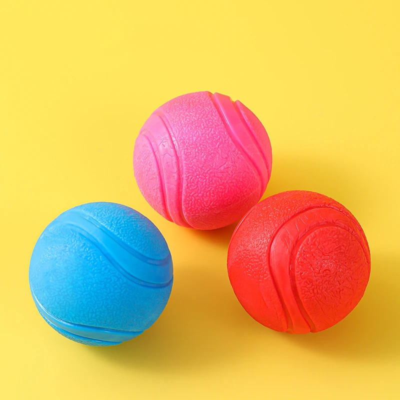 Rarewe Pet Products Dog Chew Toys Rubber Pattern Solid Elastic Ball Strong Bite Resistance Dog Training Ball Chew Toys