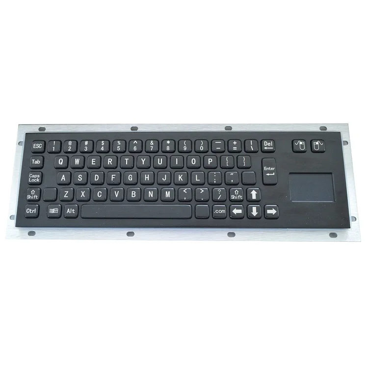 67 Keys IP65 Waterproof Stainless Steel Rear Panel Mount Kiosk Rugged Touchpad Keyboards Industrial Metal Keyboard