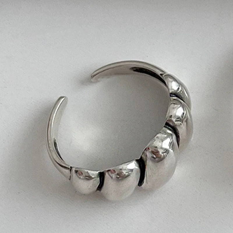 Punk Geometric Minimalist Irregular Twined Finger Rings for Women Girls INS Fashion Silver Color Open Rings Personality Jewelry