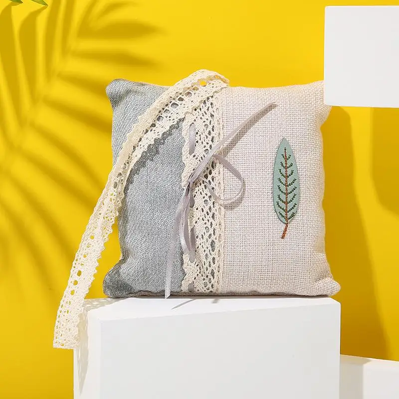 Food Grade Packaging Custom Sachets Bamboo Charcoal Natural Embroidered Box 10 Animal Round China Style Rope The Embroidery 1pcs