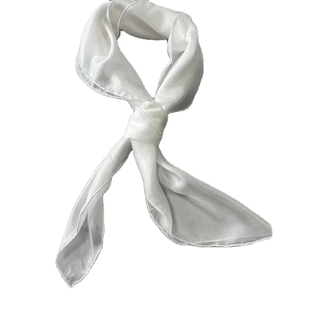 Custom Silk Pongee  Natural White Square Scarf Hand Hem Rolled for Painting