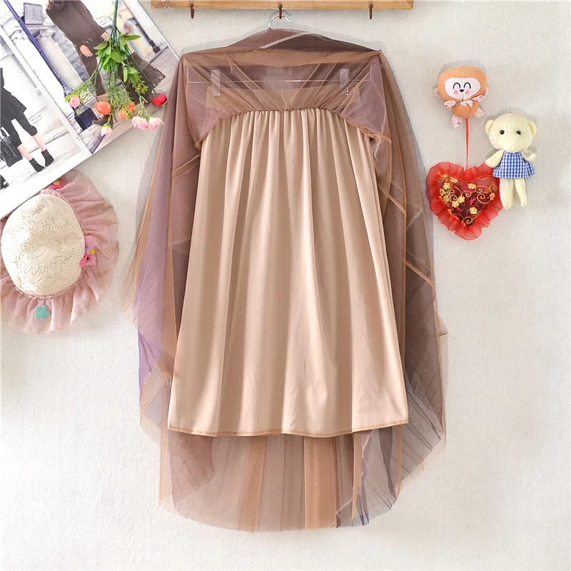 Women High Elastic Waist Pleated Printed Chiffon Skirt Midi Swing A Line Skirt