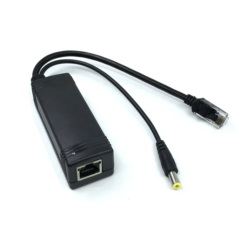 Gigabit PoE Splitter IEEE802.3af at 10/100/1000Mbps Active 48V to 12V 2.5A 30w DC barrel 5.5*2.1mm for wireless AP