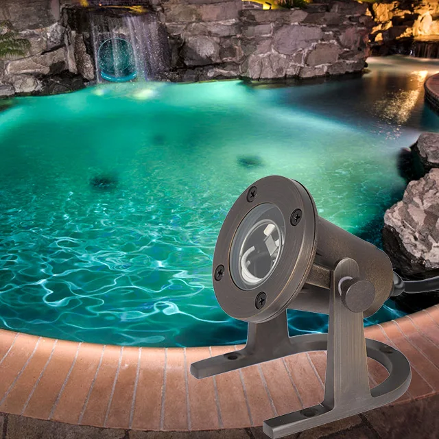 cast brass  Diving landscape garden light for underwater fountain using IP68 waterproof color bulb light can install RGB bulb