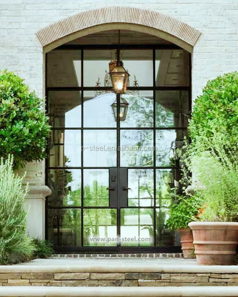 Australia 1288 Certificate Chinese supplier of arch shaped fluted glass steel windows and doors for residential project