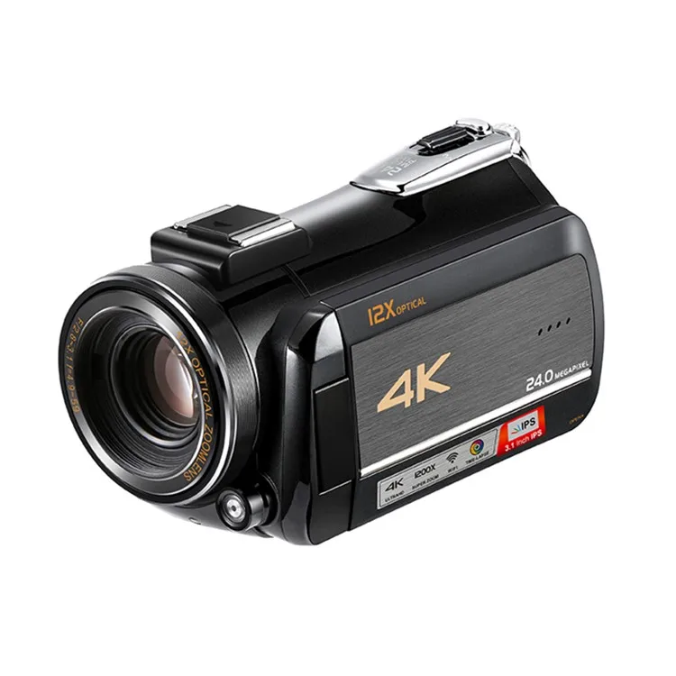 4K UHD 12X Optical Zoom Lens Video Cameras AC5 Mix 100X Digital Zoom Infrared Night Vision Anti-shake Professional Smart 4K DV