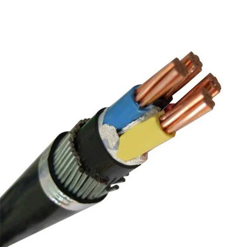 0.6/1KV XLPE Insulated Electrical Power Cable 4 Core Steel Wire Steel Tape Copper Conductor Armoured Electricity Cable