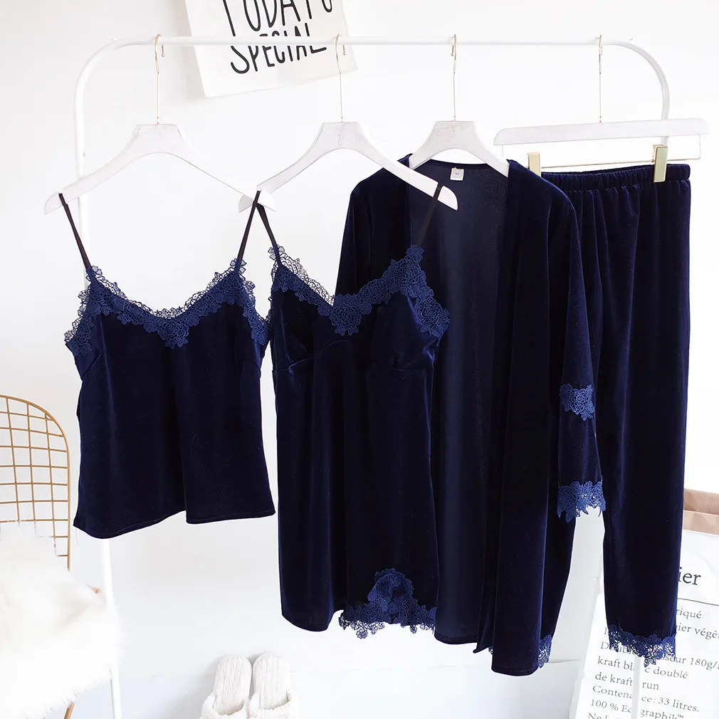 Home Wear Bathrobe Two Piece Pajama Set Family Christmas Pajamas Women Sleepwear Dress Money Robe De Mariee Peignoir De Bain Vel