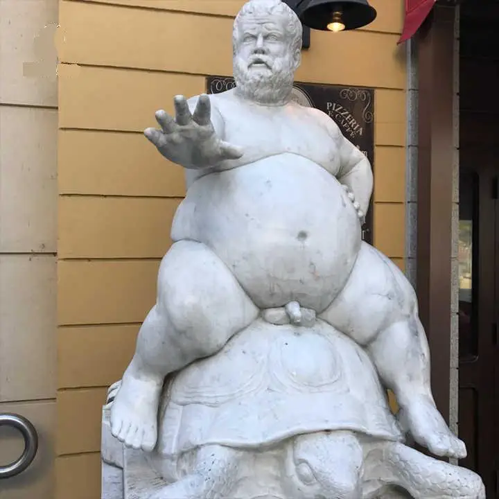 fat man marble statue
