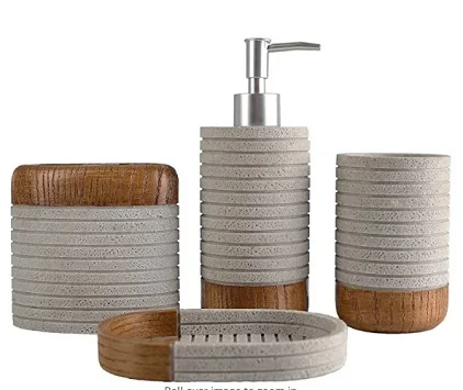 Высококачественный набор из 4 предметов для ванной комнаты роскошный дизайн держатель зубных щеток мыльница смолы на заказ ba