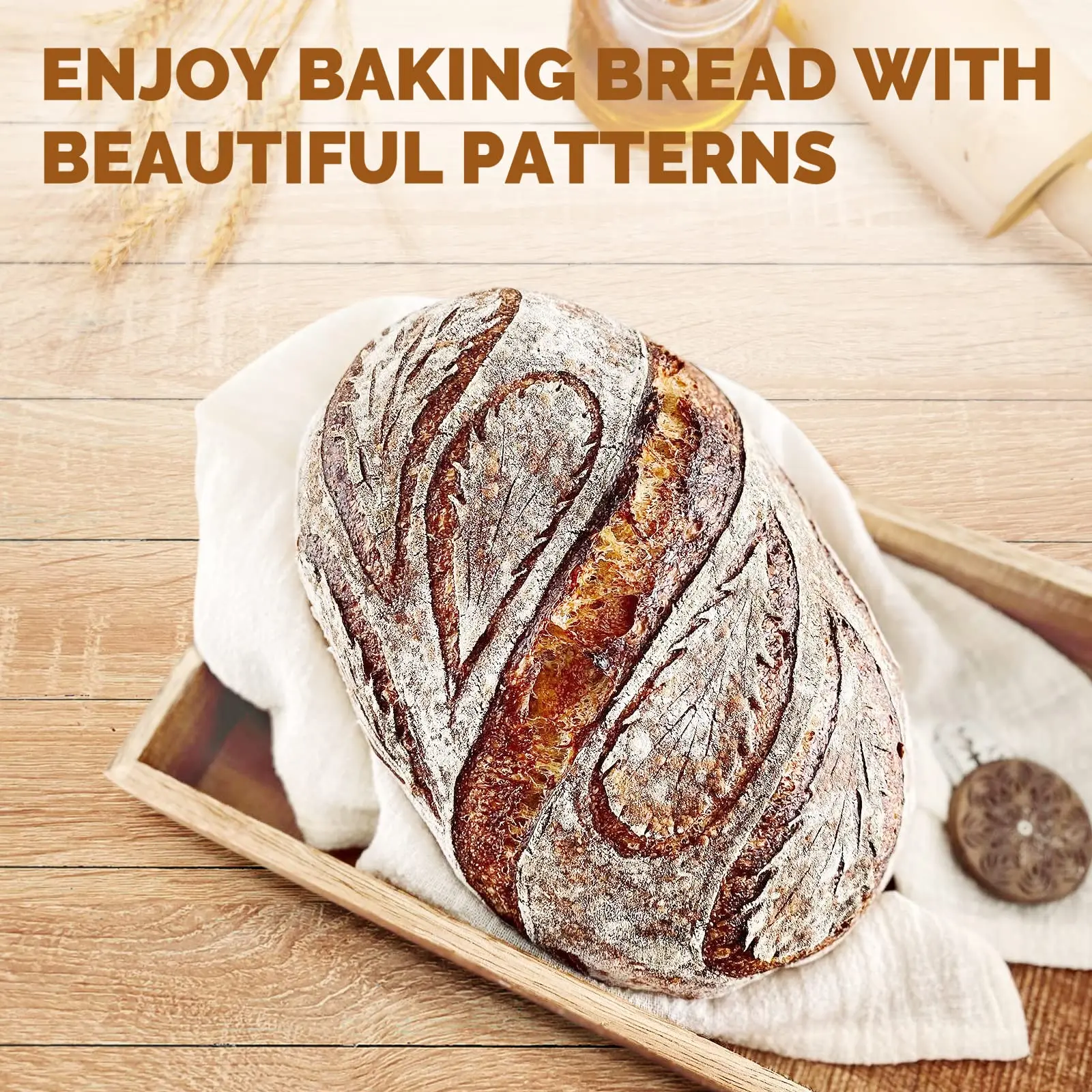 Complete Cake Baking Set Bakery Tools Biscuit Mold Press Benneton Bread Proofing Basket with Liner Bakeware flour Proofing