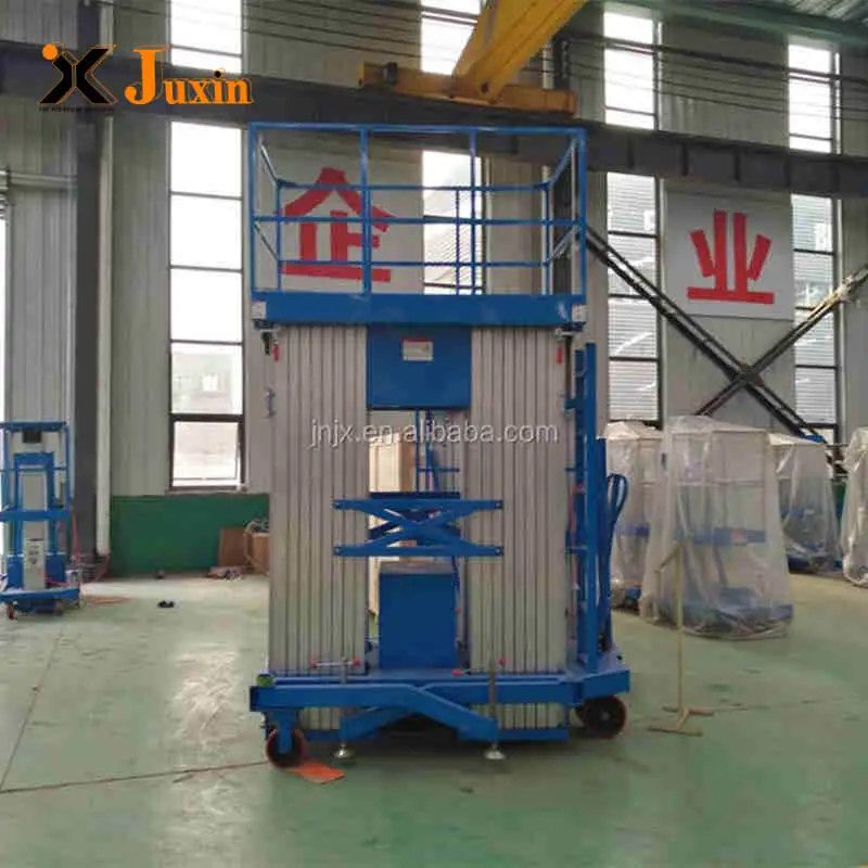 Double mast aerial work aluminum lift platform 500kg lifting with CE