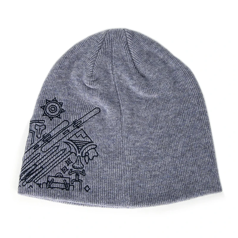 Sewingman 23SM4014 Wholesale Custom Both Sides Embroidery Knitted Beanies with Logo