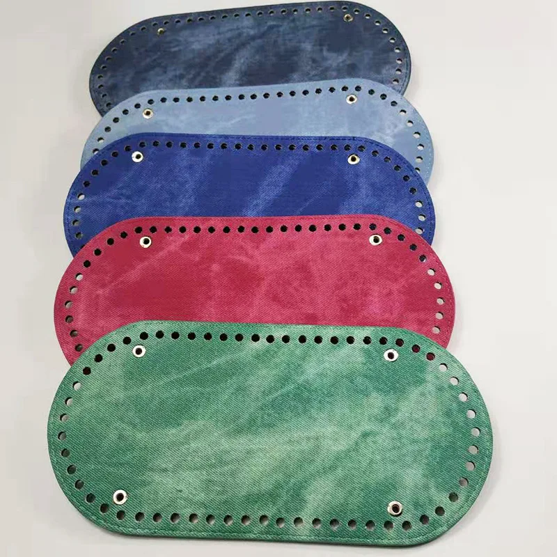 25*12 см овальное дно для вязания крючком, сумка из искусственной кожи с 60 отверстиями, женская сумка ручной работы, аксессуары для рукоделия