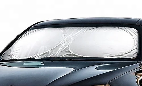 Factory foldable high quality 240T polyester with silver coating front window uv protect car shade