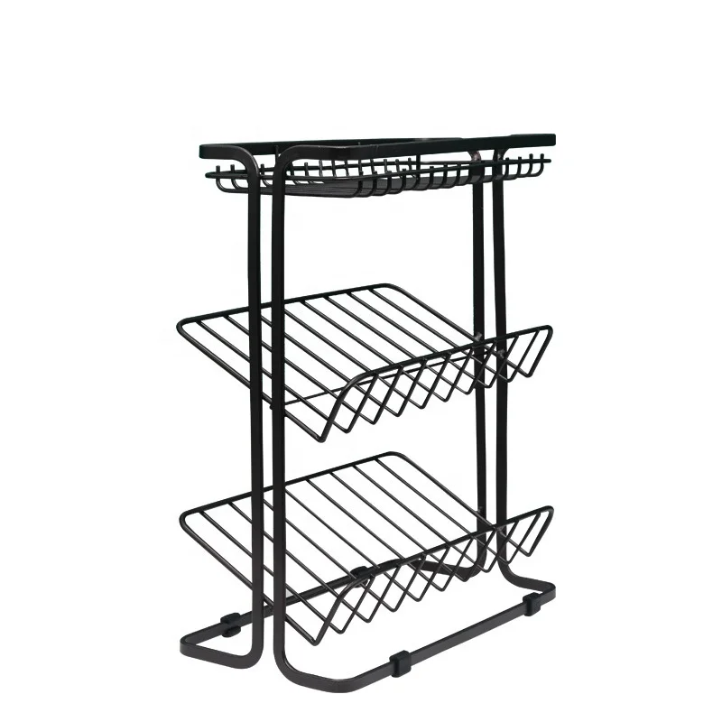 Kitchen supplies spice shelf floor countertop spice rack iron multi-layer storage rack
