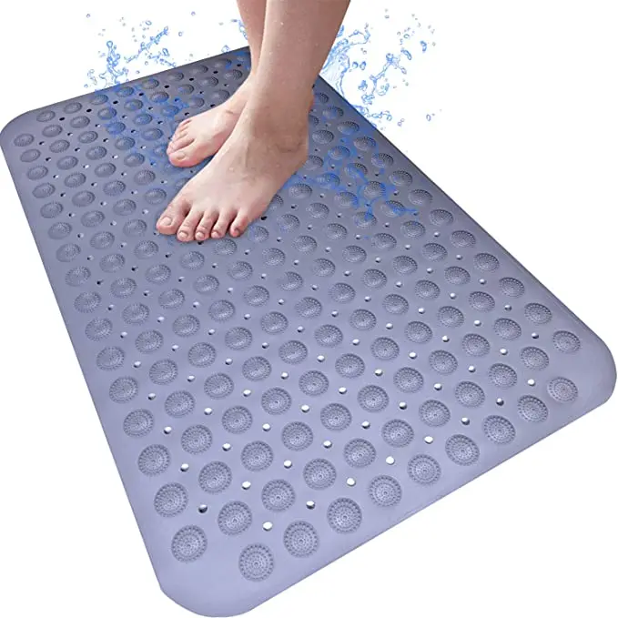 NEW Design TPE/TPR Non-Slip Bathtub Mat Soft Rubber Bathroom Bathmat with Strong Suction Cups