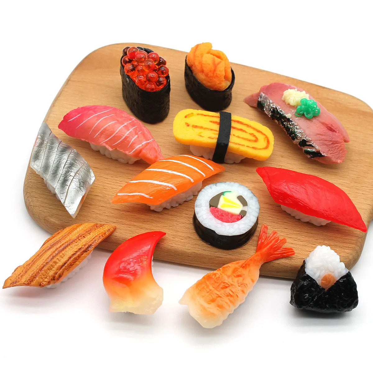 1:12 Dollhouse Miniature Food Play Model Shooting Props Simulation Seaweed Roll, Mackerel, Eel, Shrimp, Tuna, Sea Shell Sushi