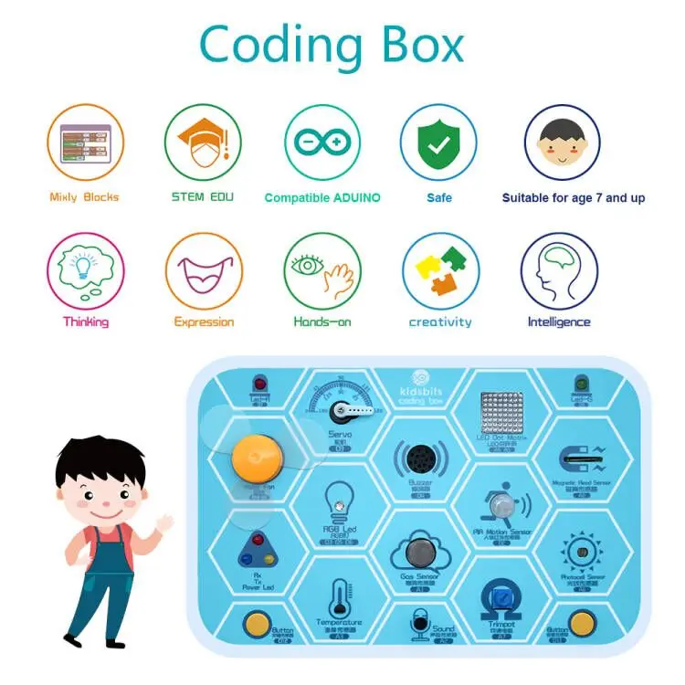 Kidsbits Coding Box Starter Kit V1.0 for Arduino Programmable DIY Education Toys