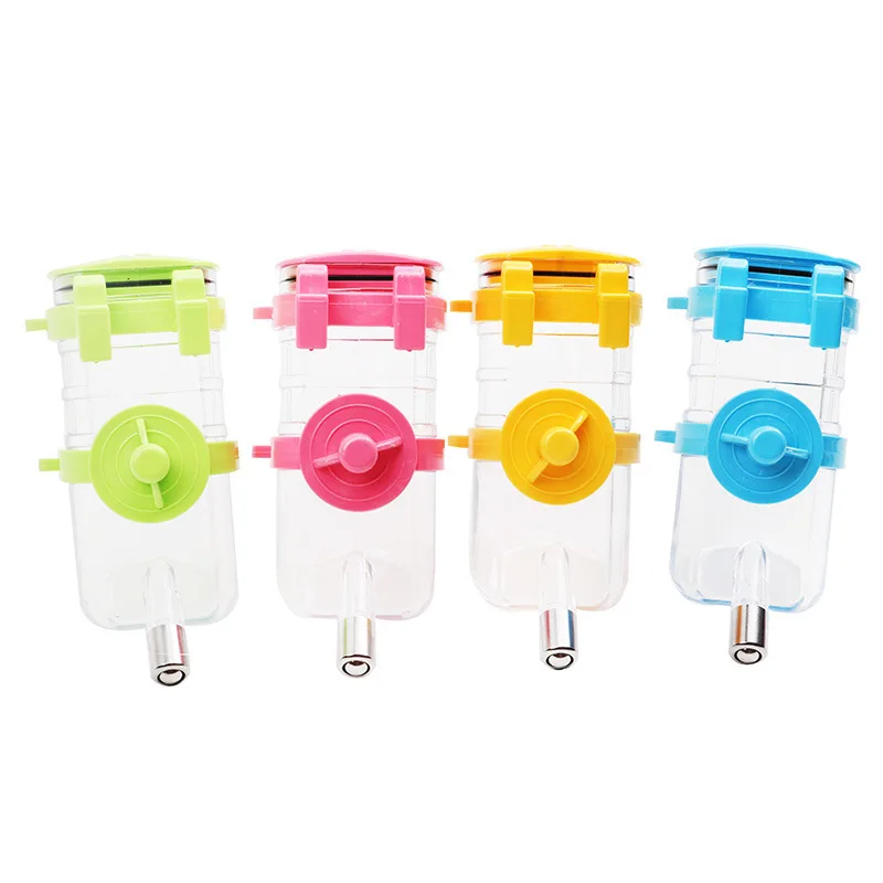 6 Angle body stainless steel bottle spout wall cage fence hook hanging Pet licking refill bottle