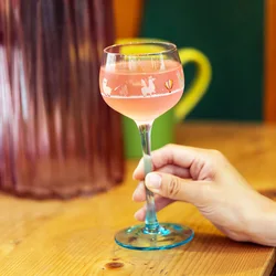 Factory wholesale Alsace Little foreigner design tall goblet wine glass champagne cup for home and bar usage