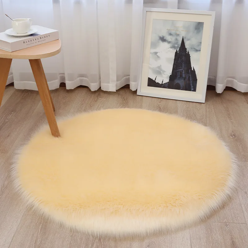Baby Warm Soft Durable Washable Large Floor Floor Furry White Faux Fur Sheepskin Area Rug