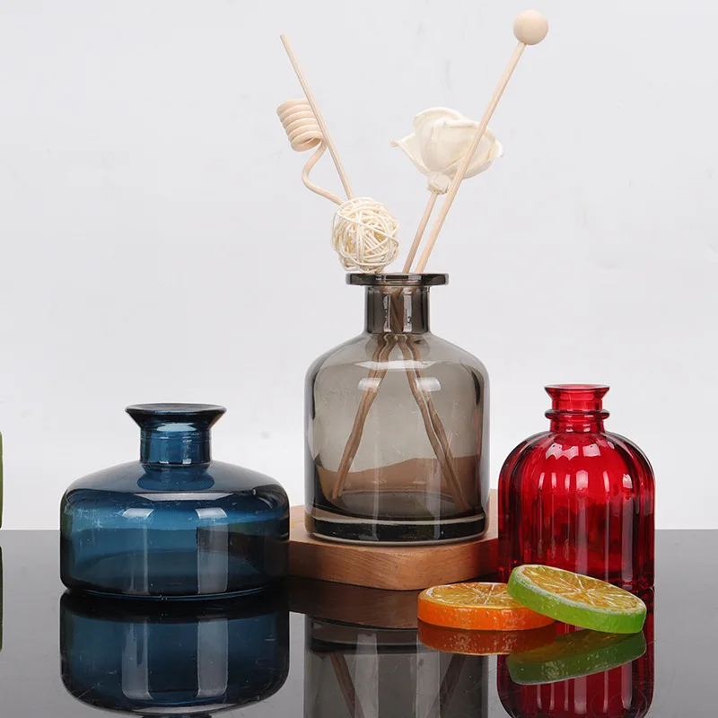 50ml 100ml 150ml 200ml Round Shape Clear Glass Essential Oil Diffuser Bottle