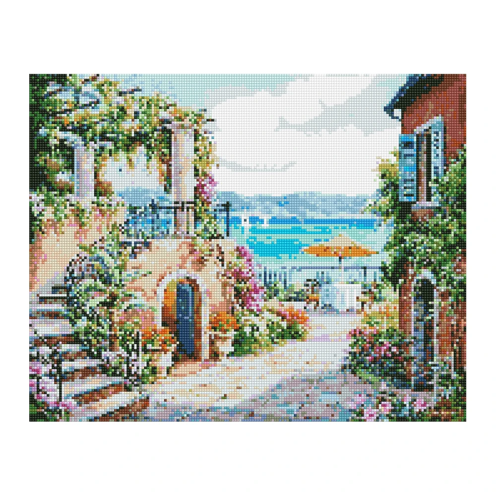 Hot selling Mediterranean landscape painting interior decoration diamond painting