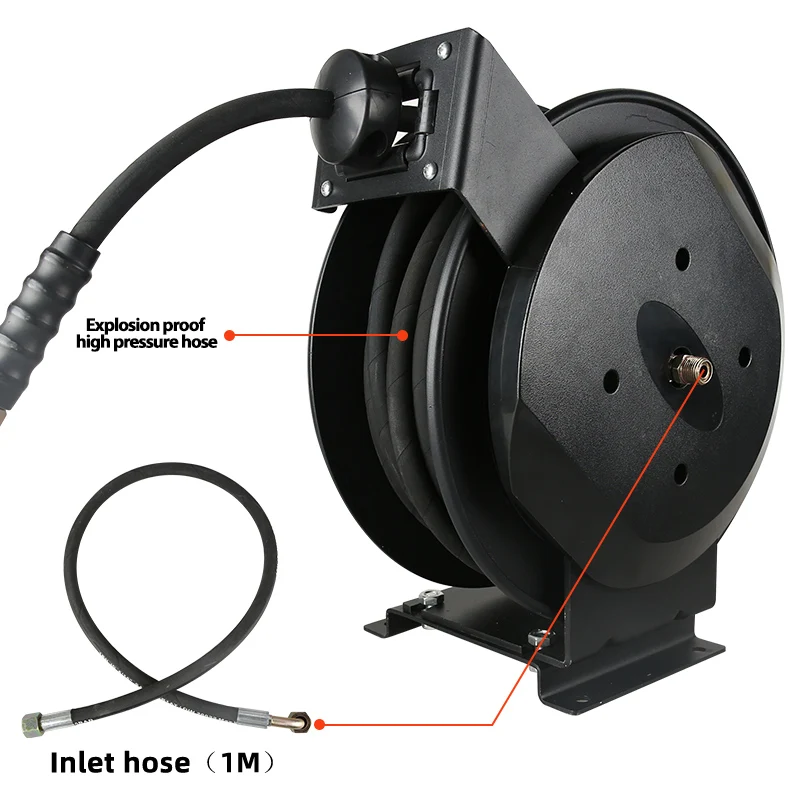 SPS 4350 PSI 33 FT Single Arm High Pressure Hose Reel Automatic Telescopic Drum