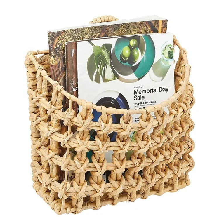 Домашняя гостиная, оптовая продажа, натуральная плетеная водостойкая гиацинтовая настенная корзина для хранения магазинов