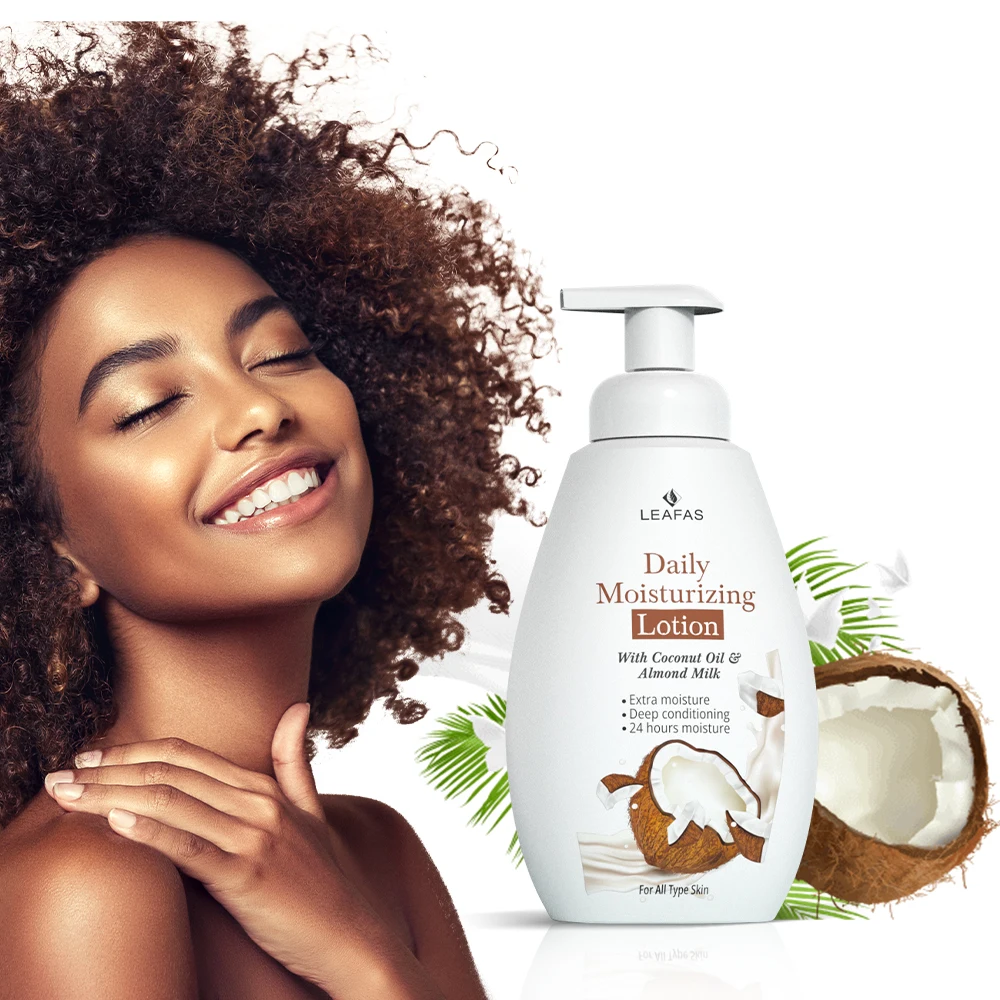 Private label factory price bottle pump 300ml body lotion whitening  for caramel skin