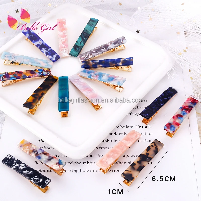 BELLEGIRL Wholesale Korean fashion barrettes hair accessories clips hair pins cellulose acetate hair clips for women