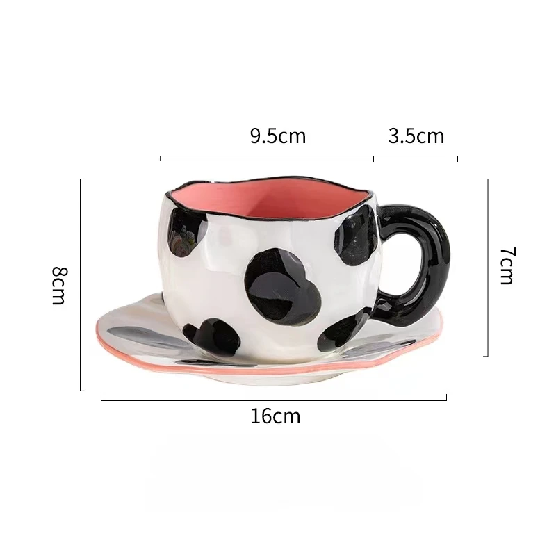 Personality creative simple milk ceramic mug luxury couple coffee mugs Irregular ceramic cup and saucer