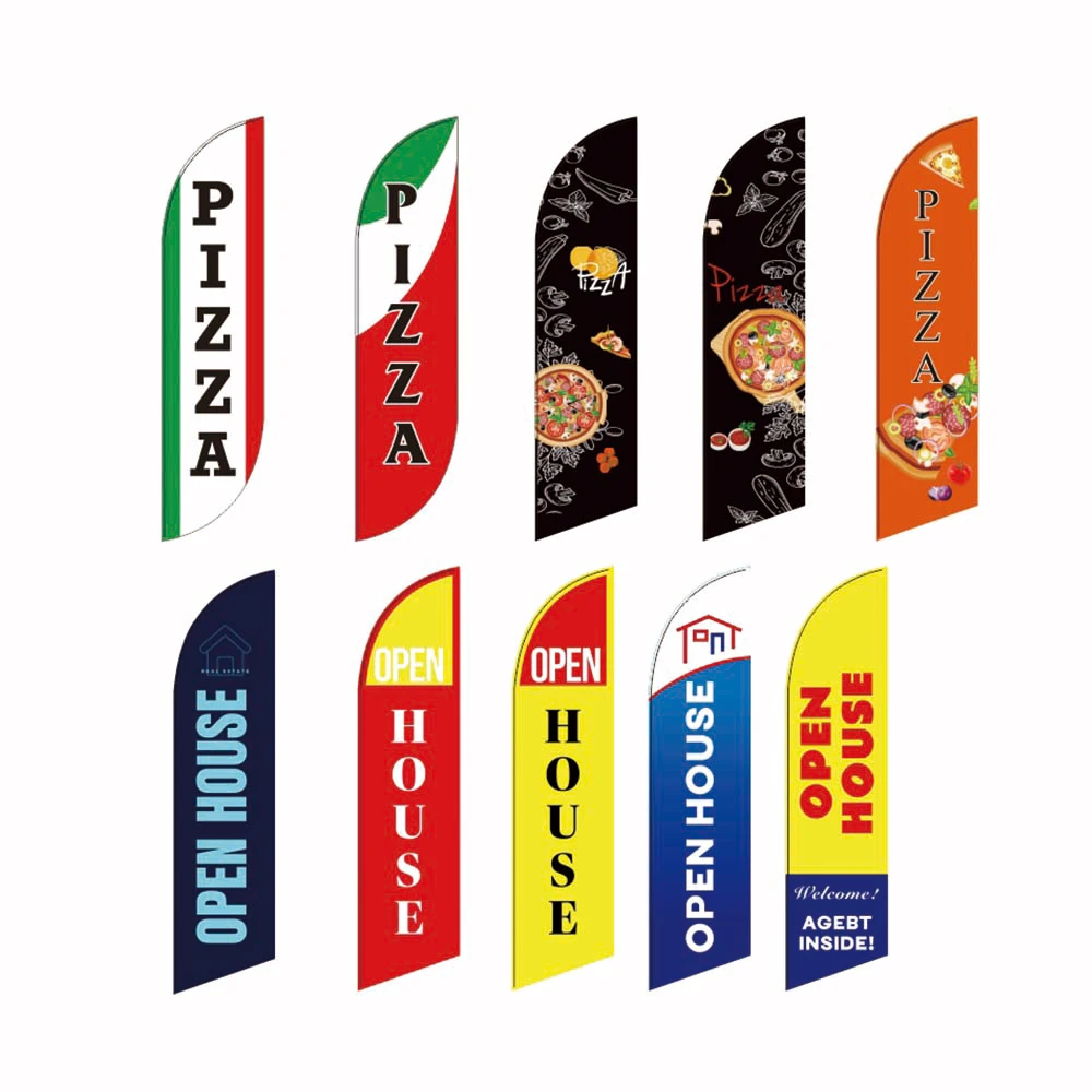 Sale Sublimation Cheap Digital Printed Flying Feather Beach Teardrop Flag Banners For Business