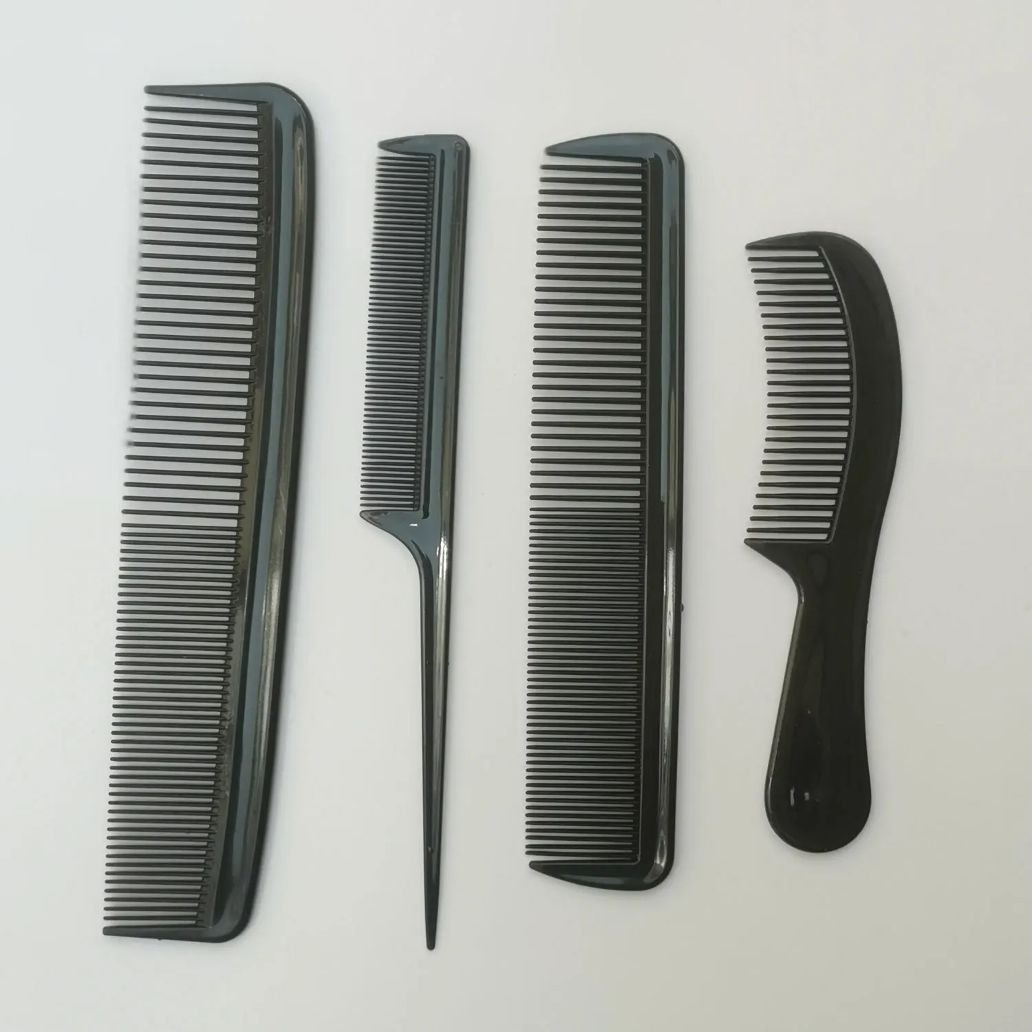 Black Four-piece setFine-tooth Comb Anti static electricity plastic comb of hair