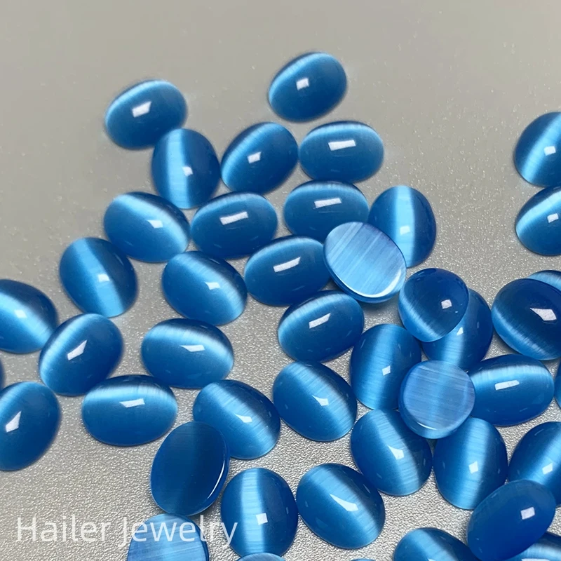 Hailer joyas custom color cabochon monalisa cat eye stone loose gemstones for jewelry