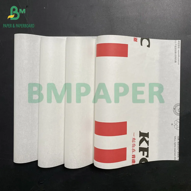 Kit3 Kit 7 40gr 50gr Food Grade Heat Resistance Greaseproof Paper For Fried Foodstuffs