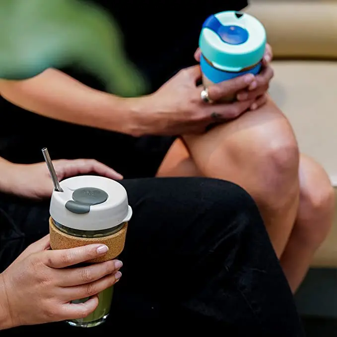 2022 Creative personality Cork ring coffee cup household anti-hot glass anti-fall portable outdoor accompanying silicone cup