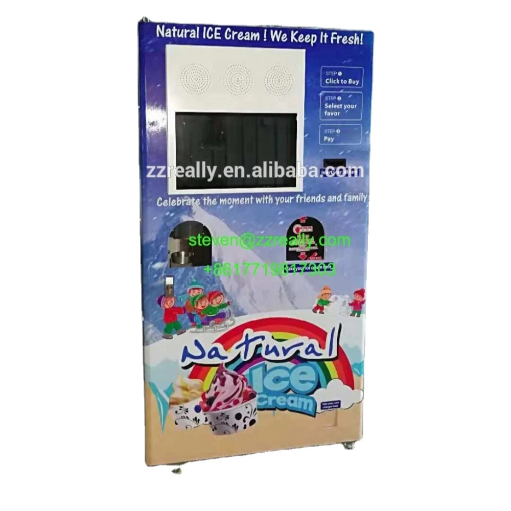 2025 Big Screen Ice Cream Vending Machine Coin Operated Automatic for