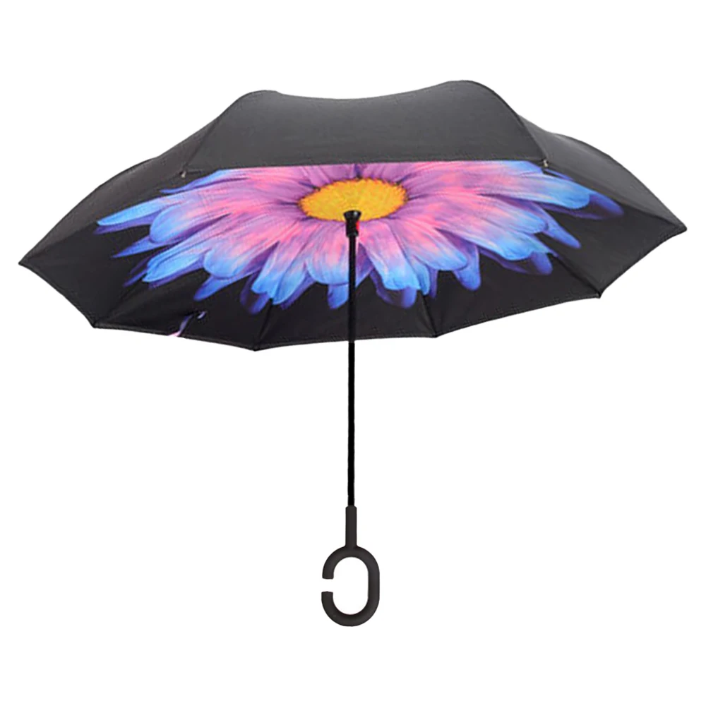 popular custom logo diagram digital printing blue sky,and white clouds double layer straight golf rain umbrella/